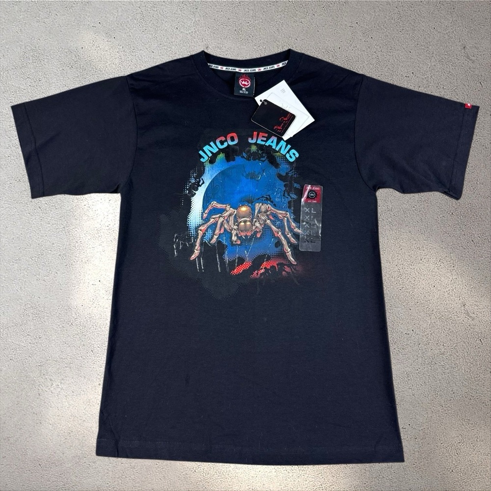 Vintage NWT JNCO Spider‎ Graphic T-Shirt Youth XL Made In USA 90s Y2K NOS